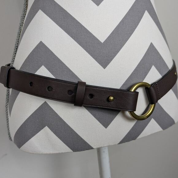 CABI Brown Leather Gold Tone Bridle Bit Studded Belt Size Medium - Picture 10 of 13